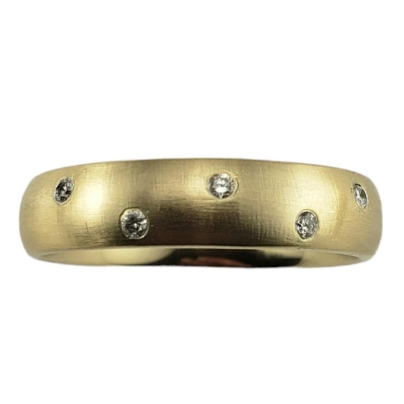 14 Karat Yellow Gold and Diamond Band Ring Size 9 #16734